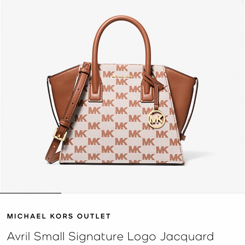 Michael Kors Avril Signature Luggage / Brown and Cream Satchel - Picture 10 of 10